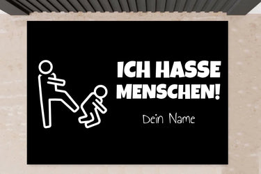 Personalisierte Fußmatte - Ich hasse Menschen